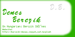 denes berczik business card